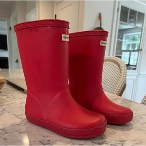 Hunter kids rain boots deep pink